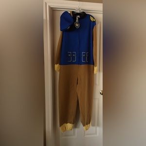 Paw Patrol Adult Chase costume. One size fits all.  Perfect for a mom or dad.
